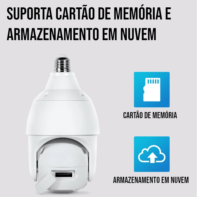 Câmera de Segurança Giratória 360° Wifi