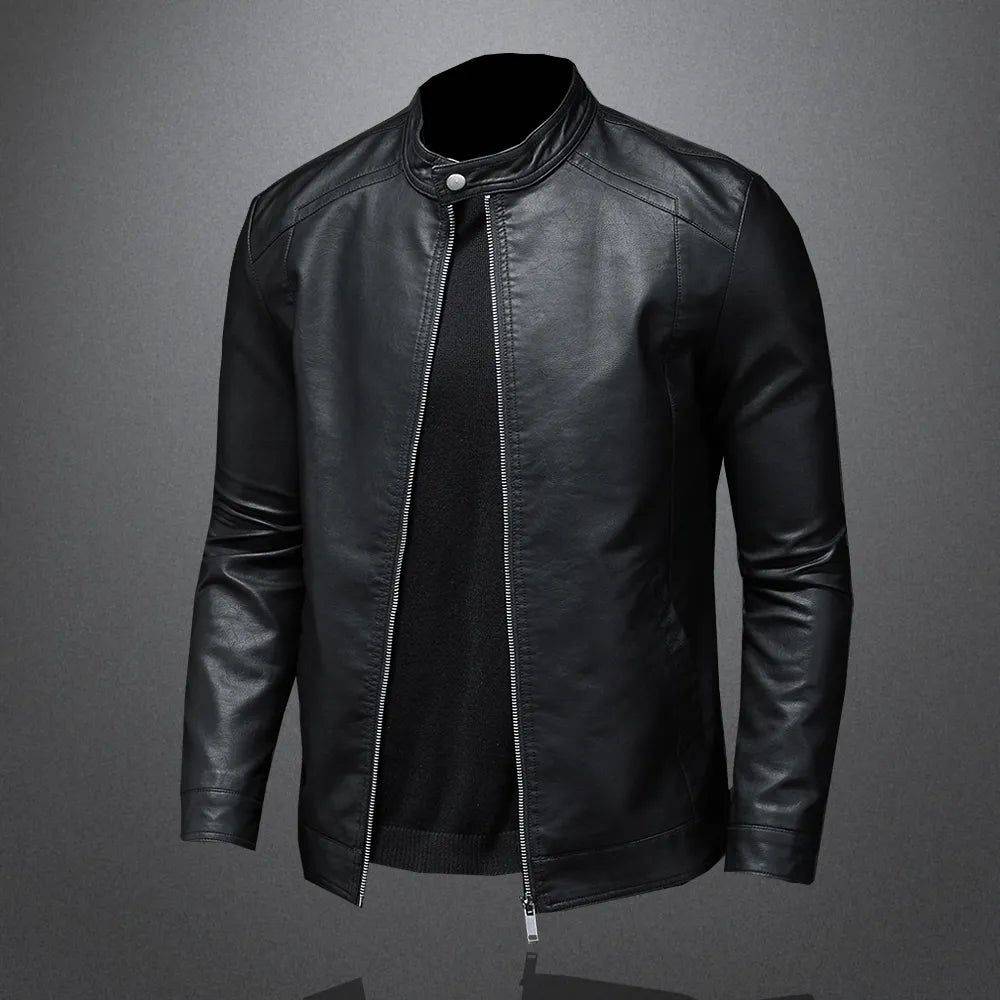 Jaqueta De Couro Masculino Casual Motoqueiro