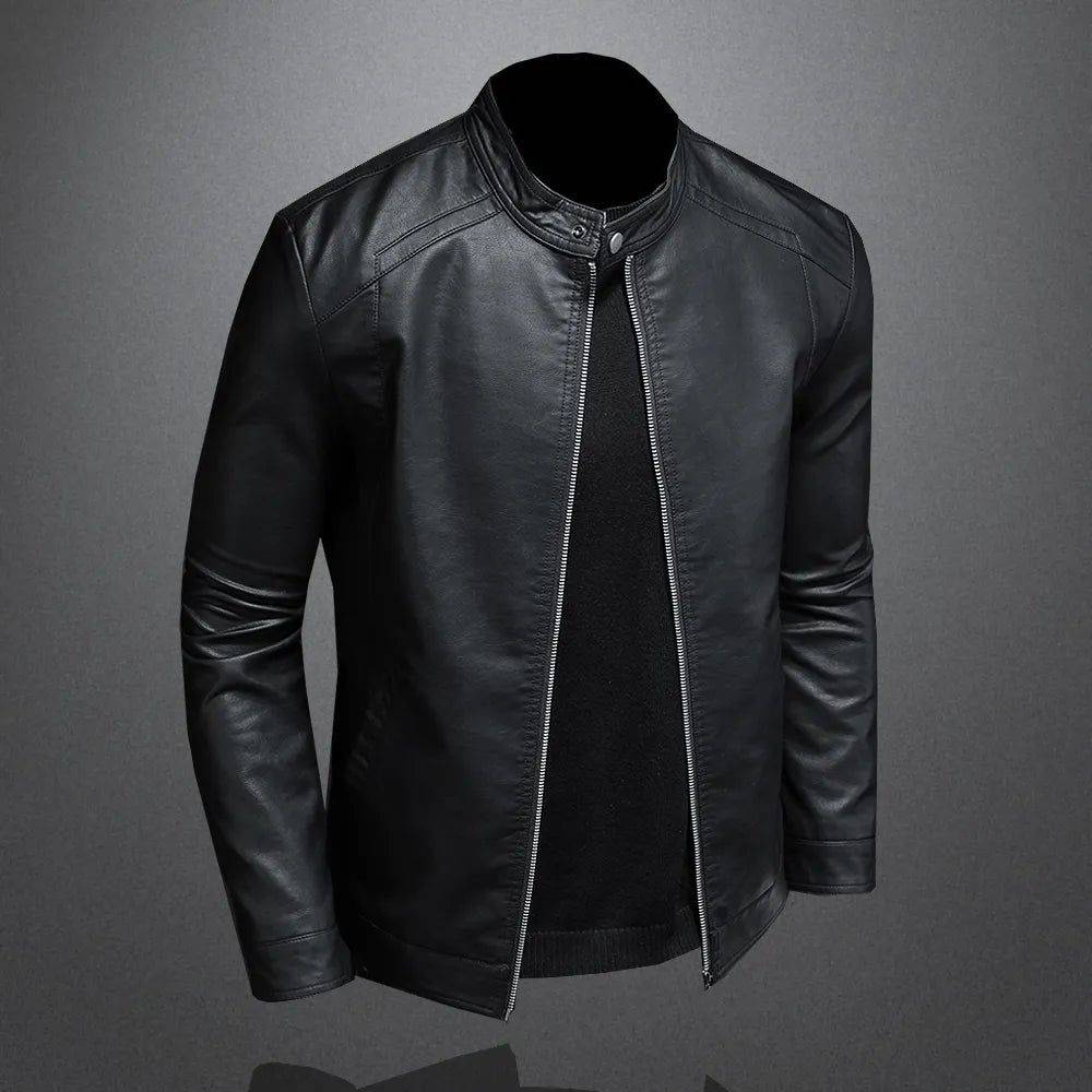 Jaqueta De Couro Masculino Casual Motoqueiro