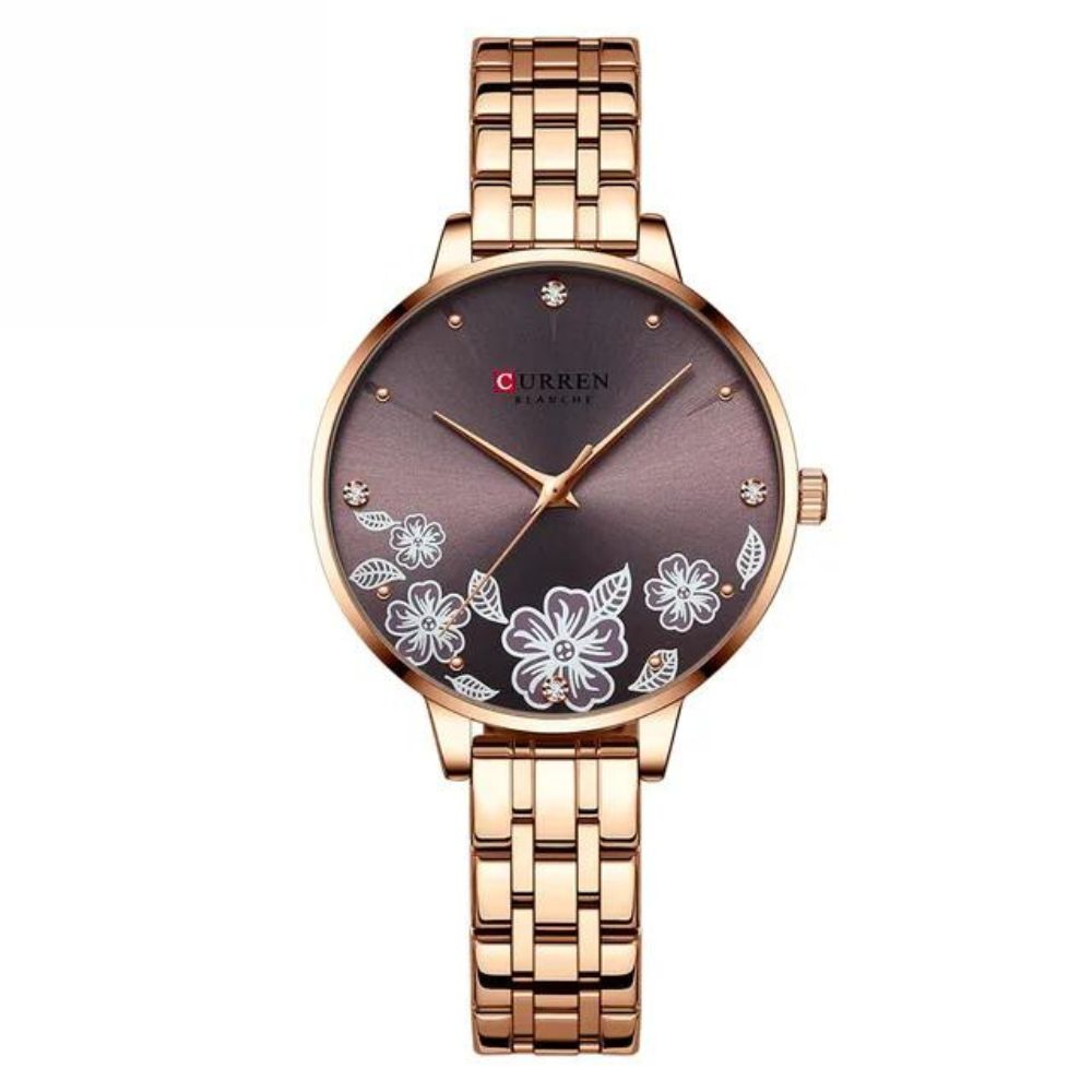Relógio Feminino Elegance 9068S Quartz Pulseira em Aço Inoxidável | TemPrime