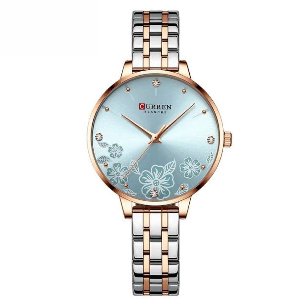 Relógio Feminino Elegance 9068S Quartz Pulseira em Aço Inoxidável | TemPrime