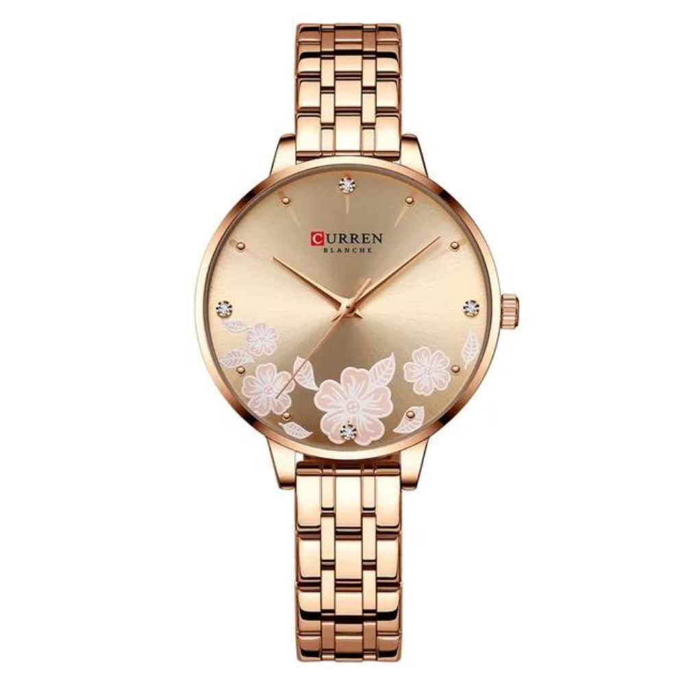 Relógio Feminino Elegance 9068S Quartz Pulseira em Aço Inoxidável | TemPrime