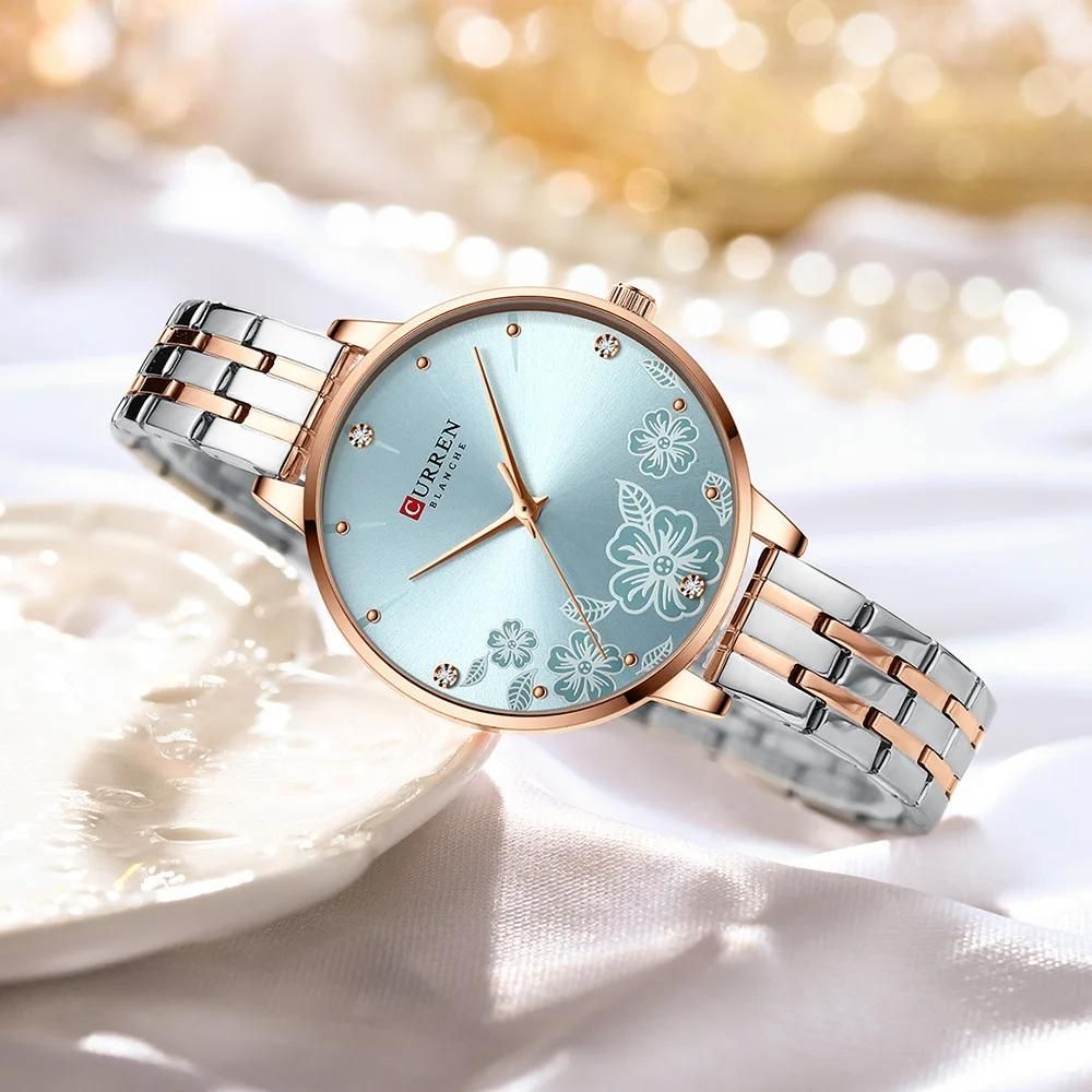 Relógio Feminino Elegance 9068S Quartz Pulseira em Aço Inoxidável | TemPrime