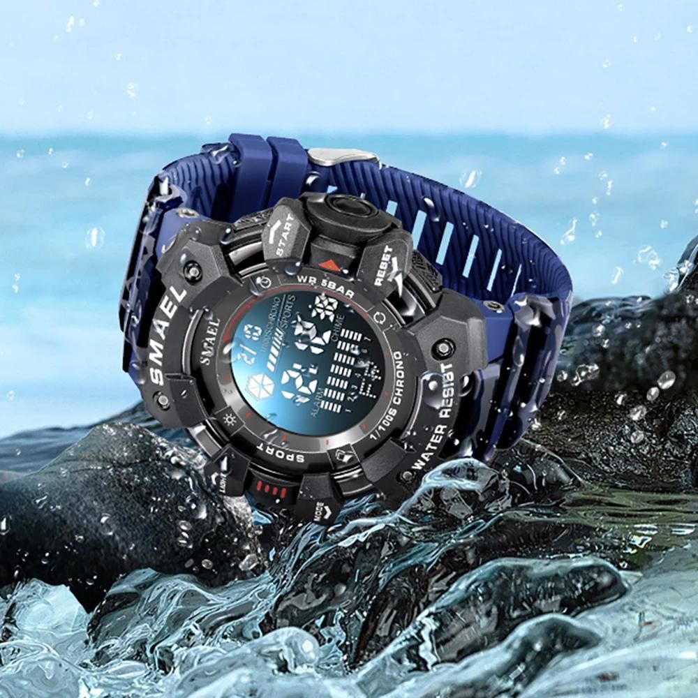 Relógio Masculino SMAEL 8050 Militar Digital 50m Cronômetro Alarme LED | TemPrime
