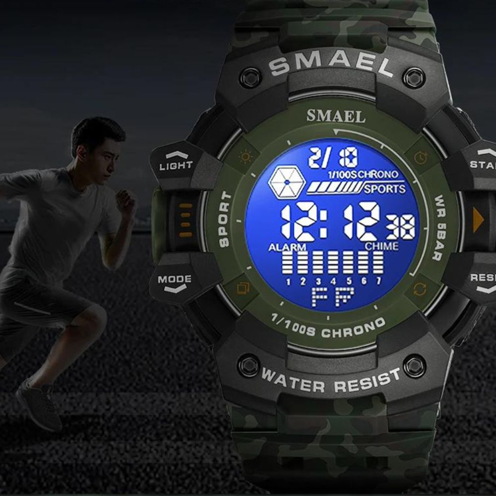 Relógio Masculino SMAEL 8050 Militar Digital 50m Cronômetro Alarme LED | TemPrime