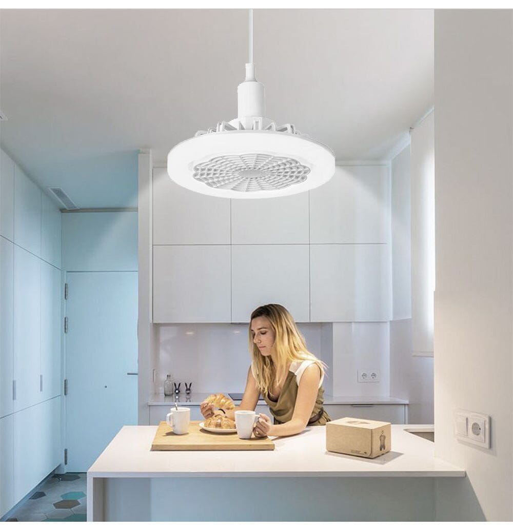 Luminária Led Com Ventilador 2 em 1 | Controle Remoto Incluso