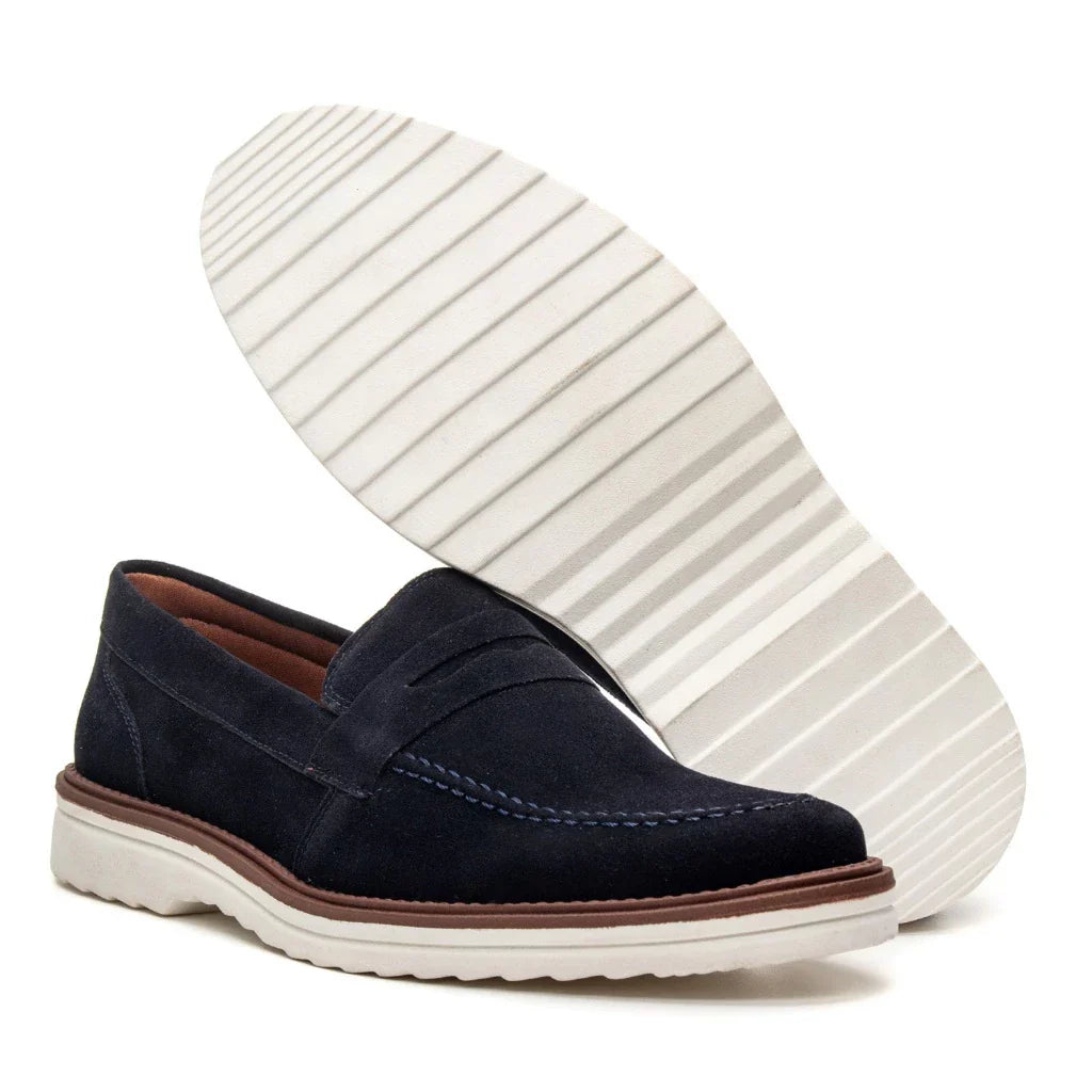 Loafer mocassim Oxford Em Couro Camurça Legitimo