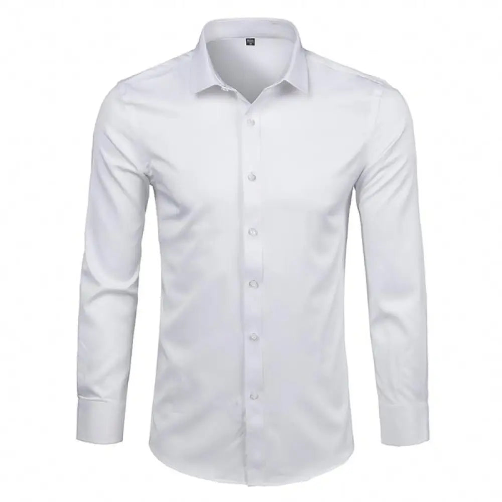 Camisa Social Masculina Anti Amassado - Ultra Comfort (Compre 1 Leve 2) Branco / Preto / P 026