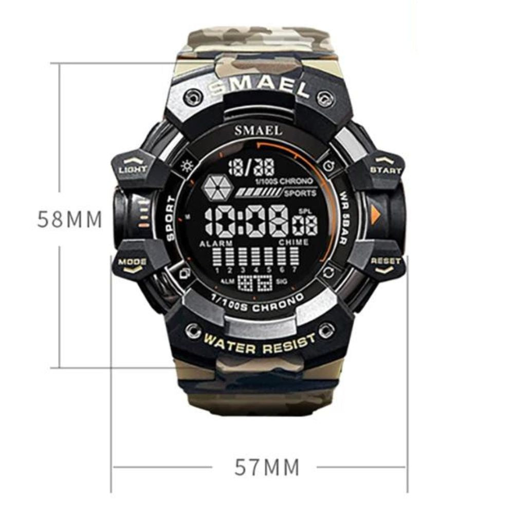 Relógio Masculino SMAEL 8050 Militar Digital 50m Cronômetro Alarme LED | TemPrime