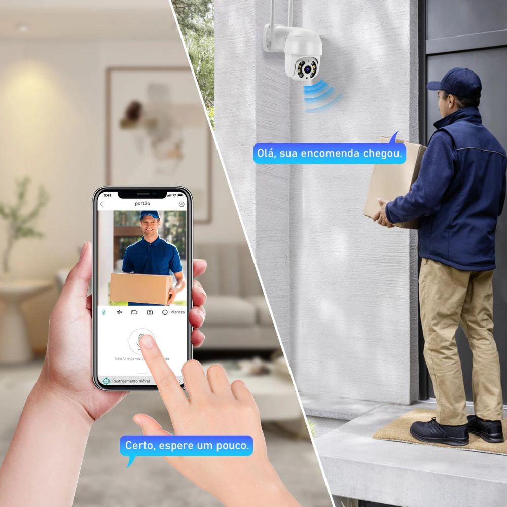 Câmera Icsee A8 Wi-Fi Full HD 1080p 360° Visão Noturna e Detecção Humana | TemPrime