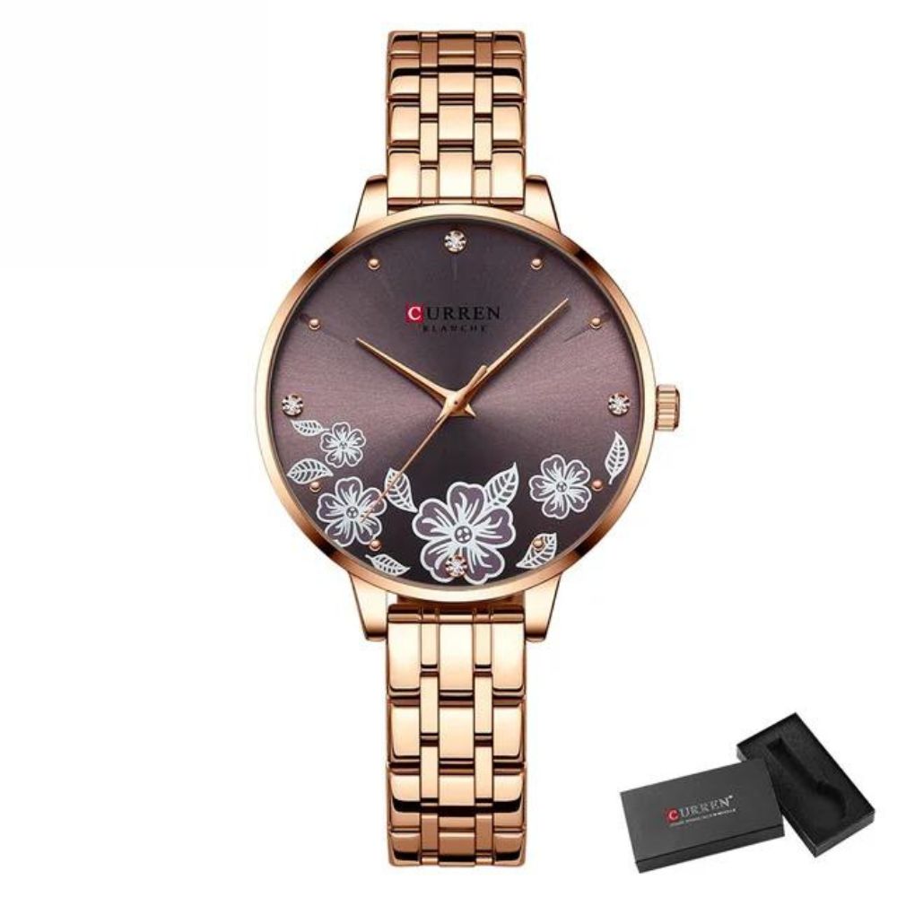 Relógio Feminino Elegance 9068S Quartz Pulseira em Aço Inoxidável | TemPrime