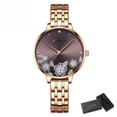 Relógio Feminino Elegance 9068S Quartz Pulseira em Aço Inoxidável | TemPrime