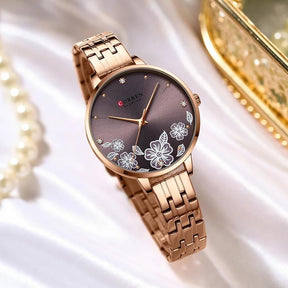 Relógio Feminino Elegance 9068S Quartz Pulseira em Aço Inoxidável | TemPrime