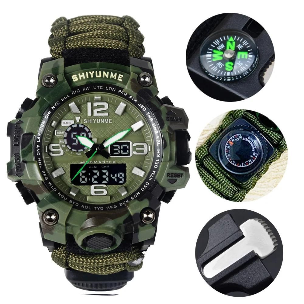 Relógio Masculino SHIYUNME-G à Prova D'Água com Display Duplo e LED | TemPrime