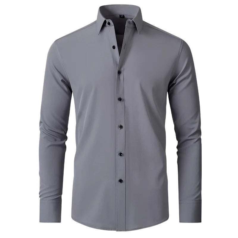 Camisa Social Ultra Comfort Tecido Seda Gelo - Não amarrota