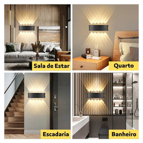 Arandela de Parede Retangular Led 2 Focos