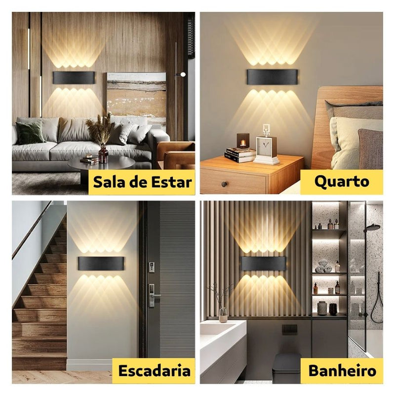 Arandela de Parede Retangular Led 2 Focos