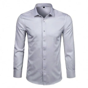 Camisa Social Masculina Anti Amassado - Ultra Comfort (Compre 1 Leve 2) Cinza / Preto / P 026