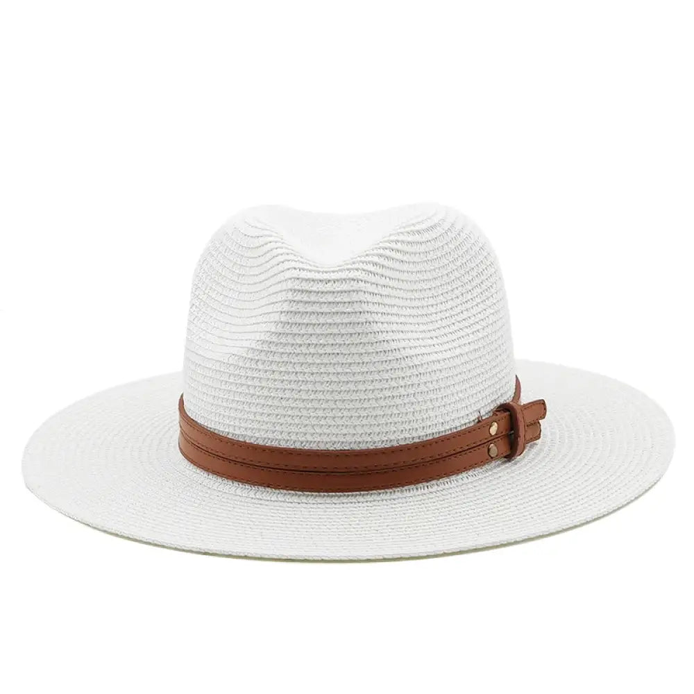 Chapeu Panama em Palha Unissex Branco / 54cm 024