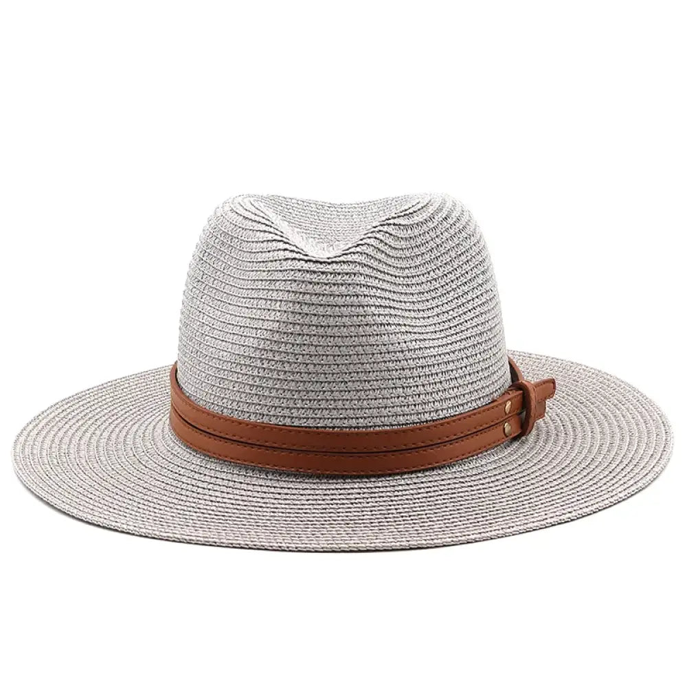 Chapeu Panama em Palha Unissex Cinza escuro / 59cm 024