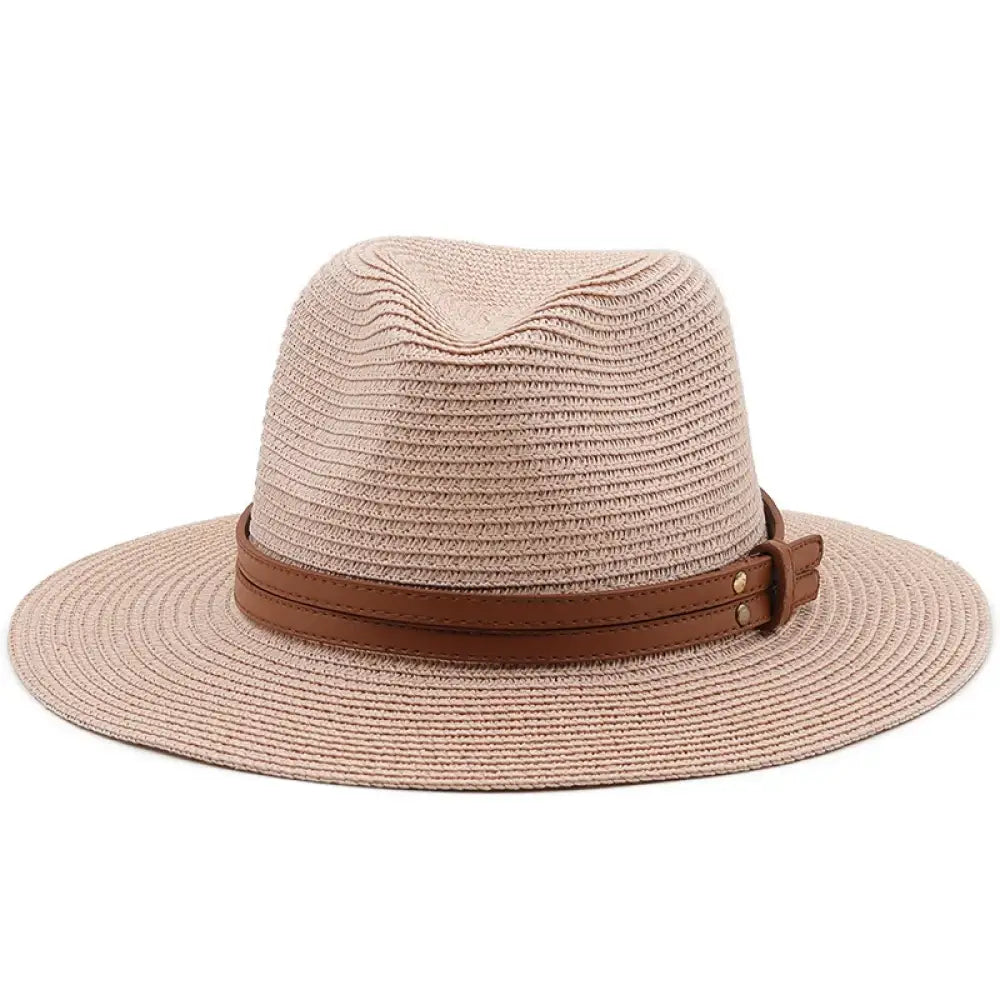 Chapeu Panama em Palha Unissex Rosa / 59cm 024