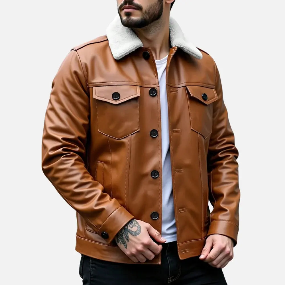 Jaqueta de Couro Masculina Bellvian - BL113