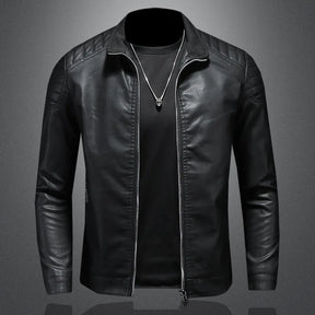 Jaqueta de Couro Motociclista Masculina Bellvian - BL126