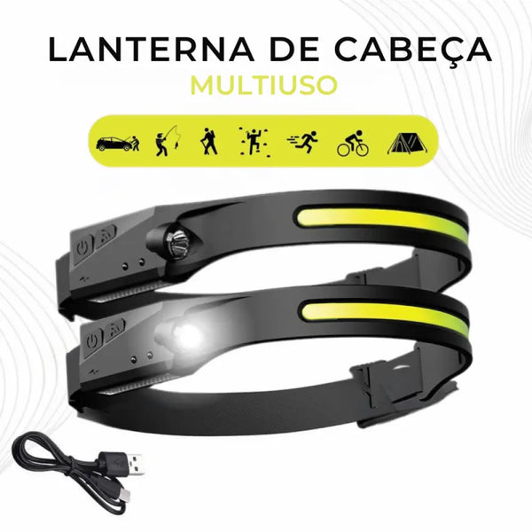 Lanterna de Cabeça Tech Pro À Prova D’água | Compre 1 Leve 2 2 unidades + brinde 043