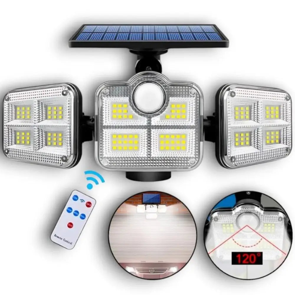 Refletor Led Solar Com 3 Cabeças 800W - SolarFlash 1 Unidade 015