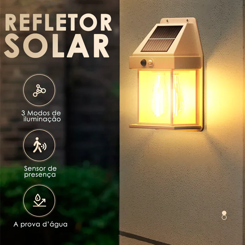 Refletor Solar Led com Sensor Impermeável - EcoLux