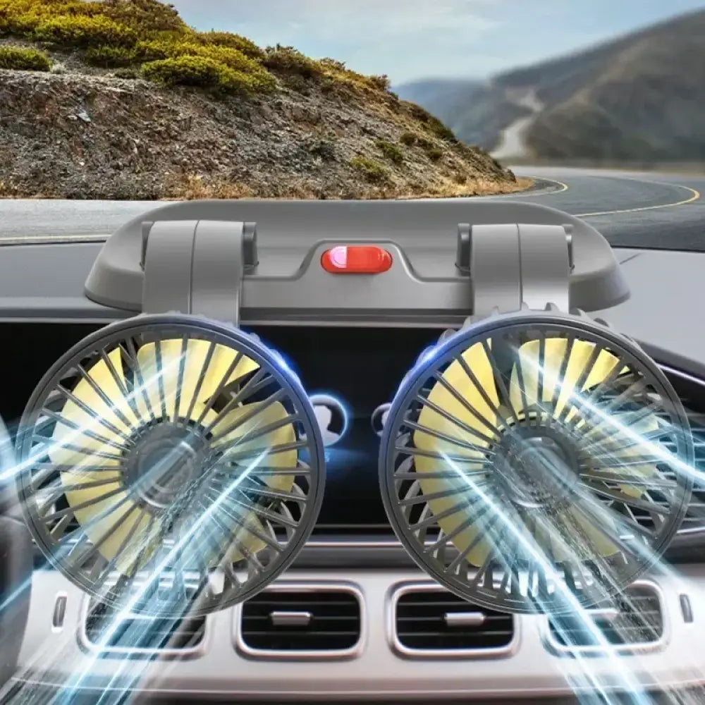 Ventilador Duplo para Carros 360° - Super Potente