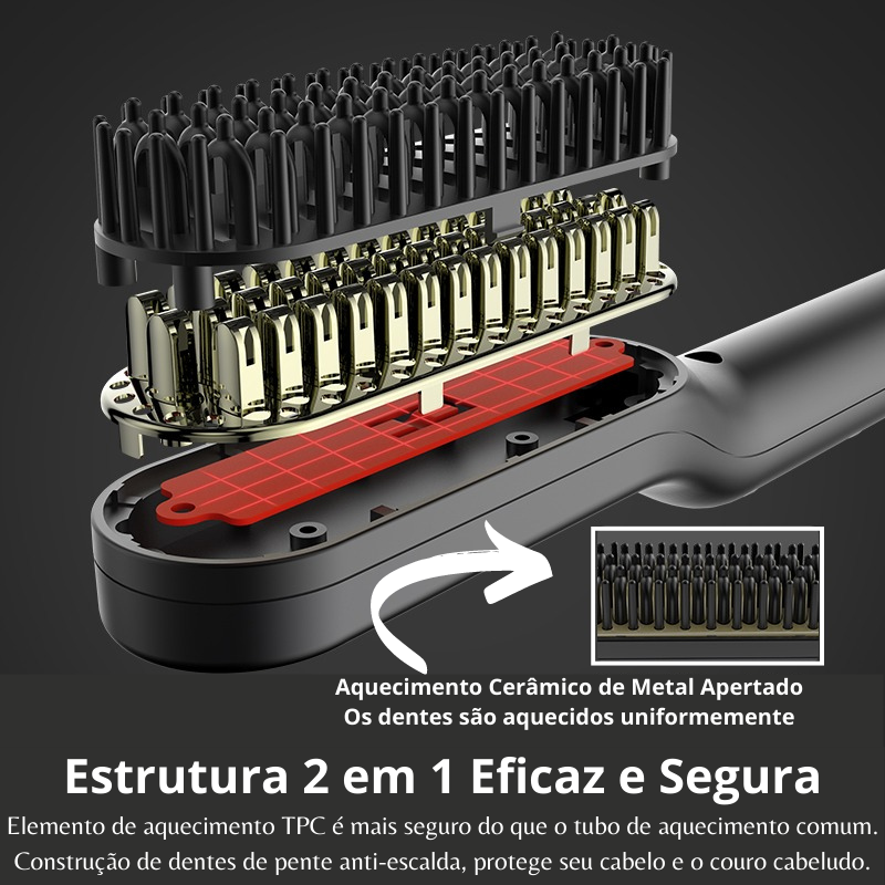 Pente Elétrico Para Barba e Cabelo