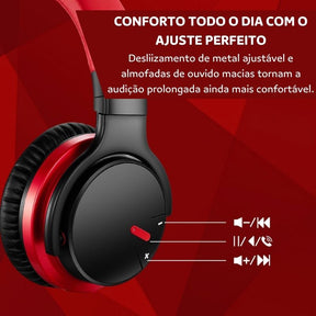 Headphone Bluetooth com Cancelamento de Ruído Ativo