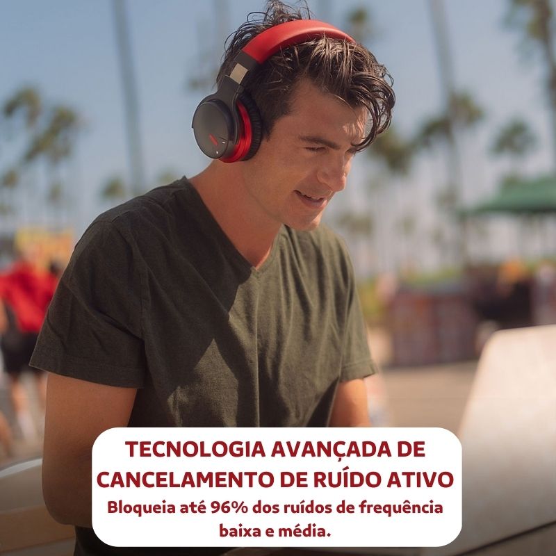 Headphone Bluetooth com Cancelamento de Ruído Ativo